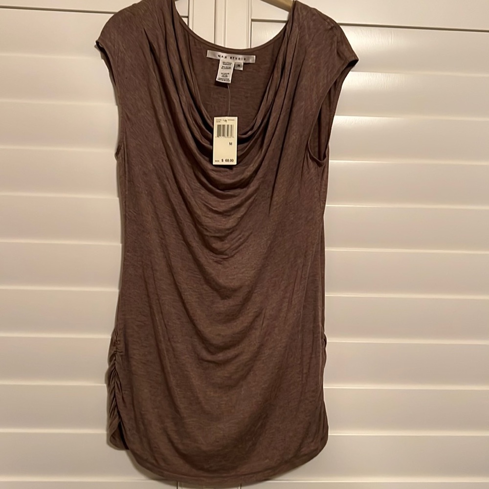 NWT Max Studio New With Tags Shirred Sleeveless cowl Neck  - Medium